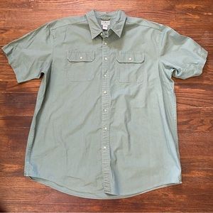 L.L. Bean Men's Sunwashed Canvas Shirt, Traditional Fit Short-Sleeve Size XXL
